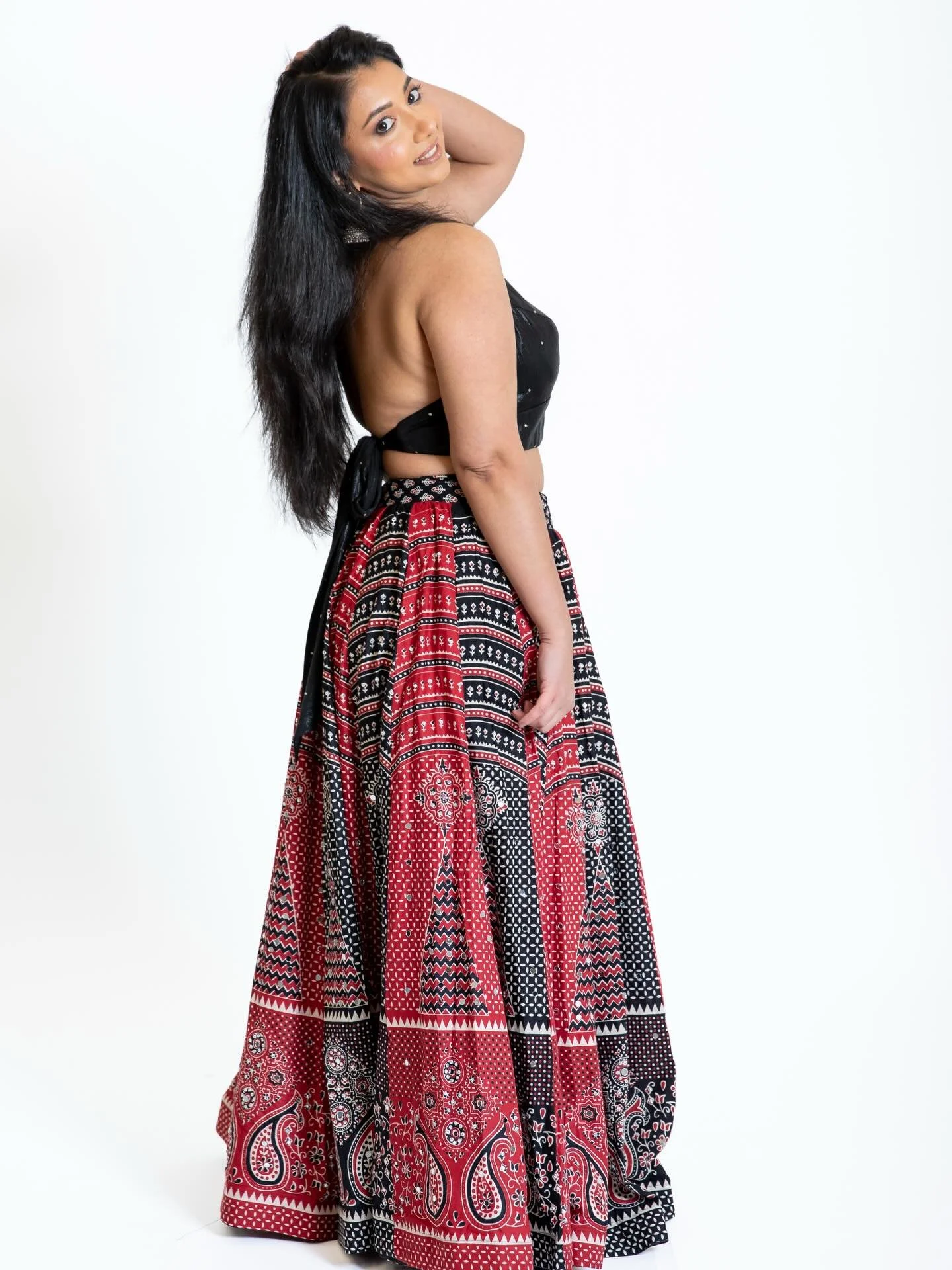 Spin into the rhythm ✨💃
The Raas Leela Set brings the magic alive &mdash; a shimmer sequin top paired with a tie-dye skirt finished with statement mirror work. Made for twirls, beats, and all eyes on you. 💫
DM for prices.
Photo Credit- @amanbedipho