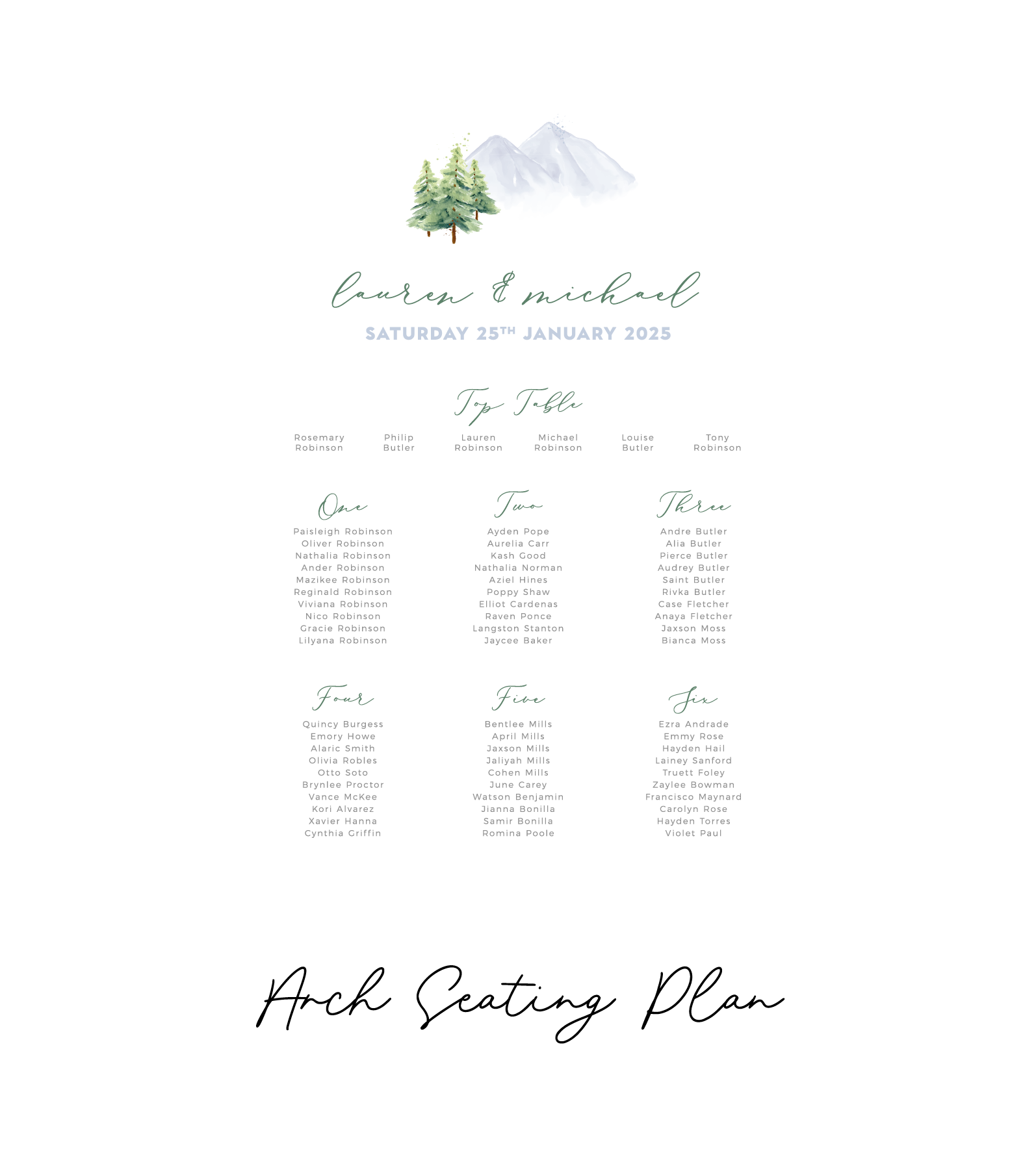 Winter Peak Seating Plan