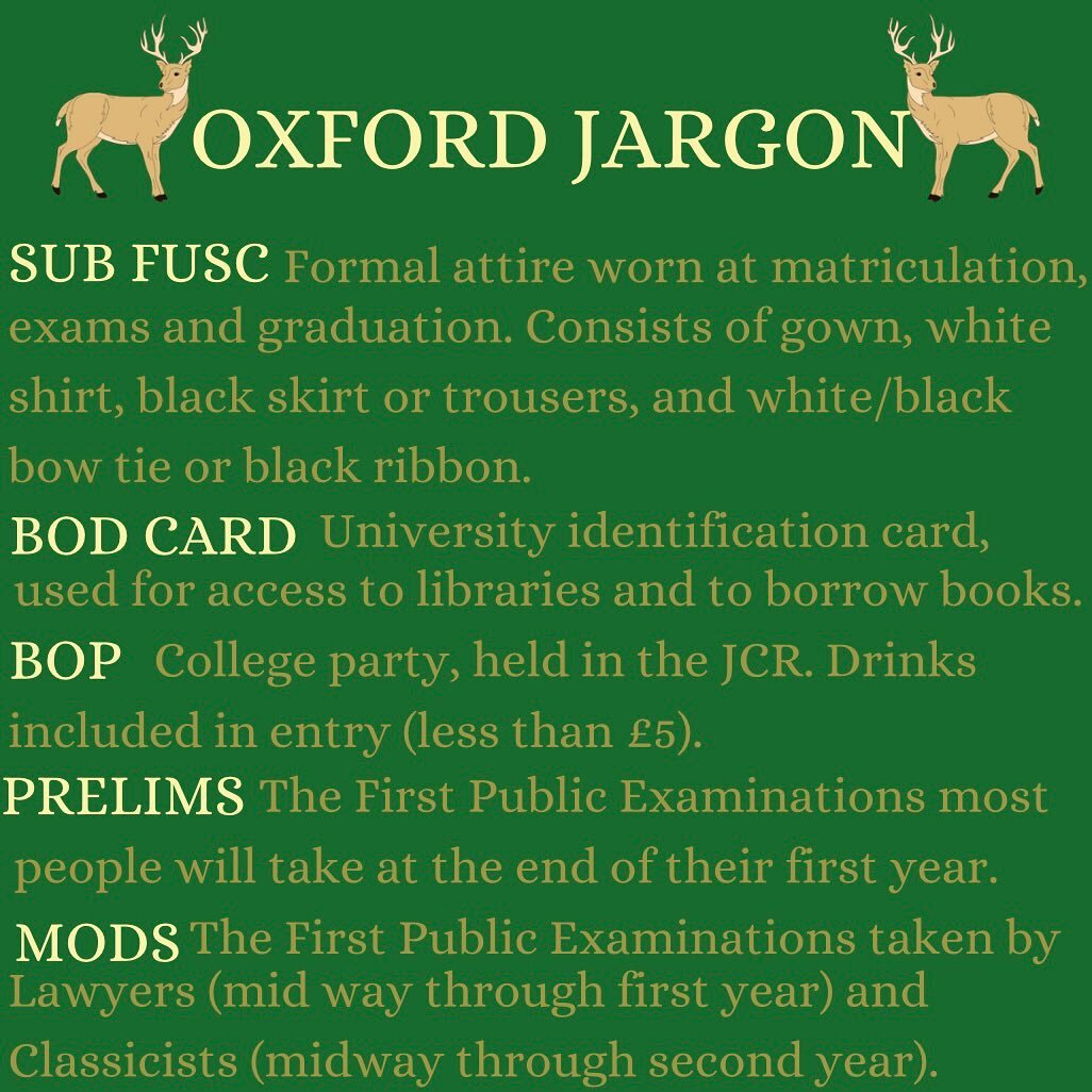 Some words you might hear when you come to Oxford. Let us know if we missed any!