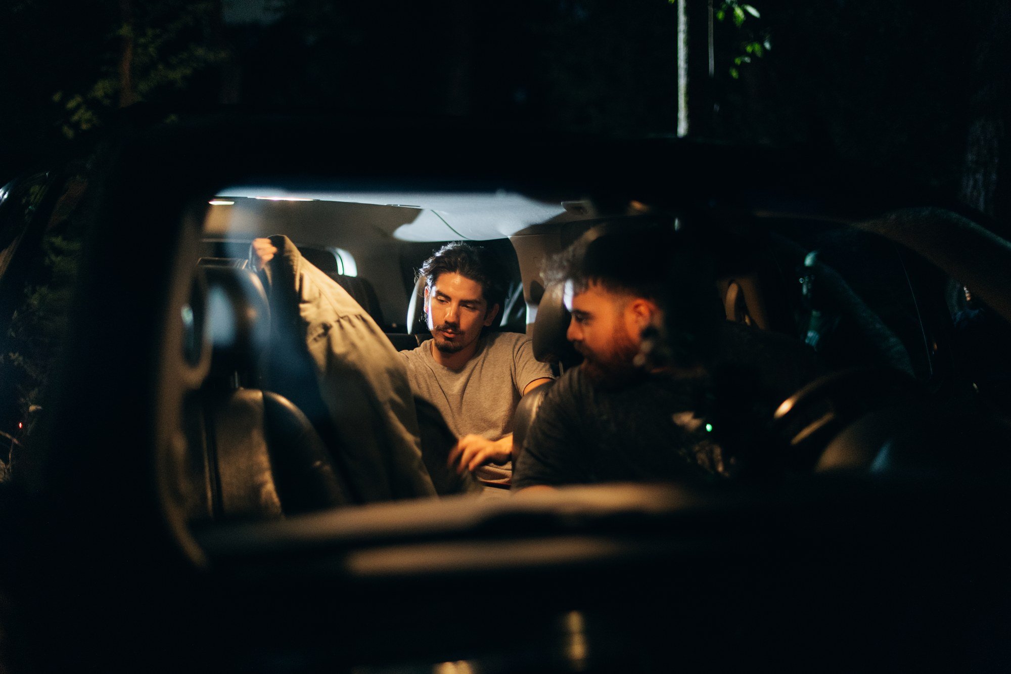 Working through the camera setup inside the car.