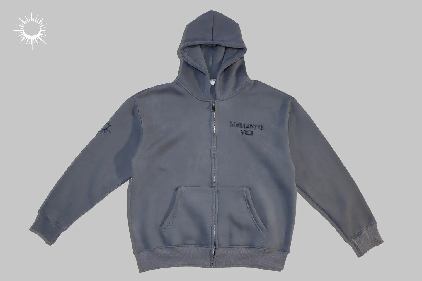 Wolf Grey Zip-Up Hoodie

- 100% heavy cotton
- Fully embroided print
- Oversized fit
- Premium materials

Website Link in Bio!