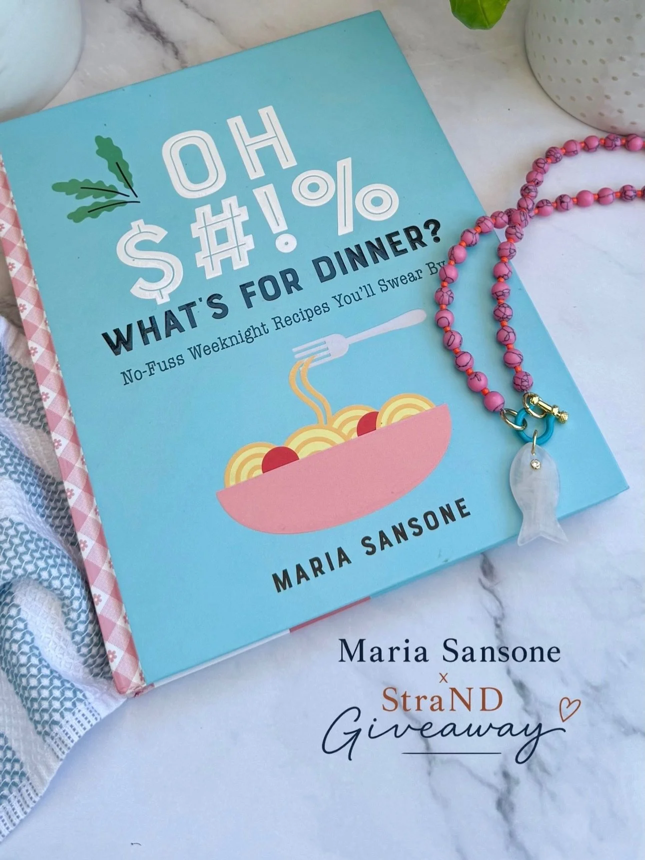 💫💫**GIVEAWAY**💫💫

Let&rsquo;s cook in style this summer!! ✨I&rsquo;ve teamed up @strand_bynd to gift one lucky winner this custom necklace &amp; a signed copy of my cookbook, Oh $#!% What&rsquo;s For Dinner?. 

HOW TO ENTER:
1️⃣ Follow me @marias