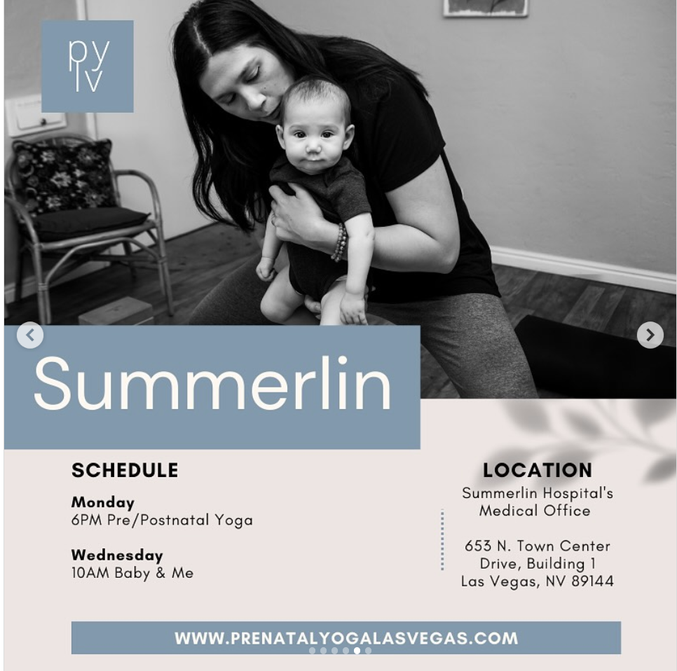 New! Baby & Me Postnatal Yoga at Summerlin Hospital (Mondays & Wednesdays)