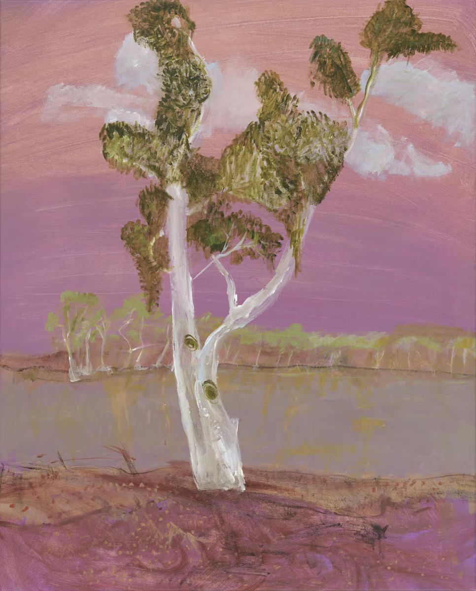 a painting of a gum tree