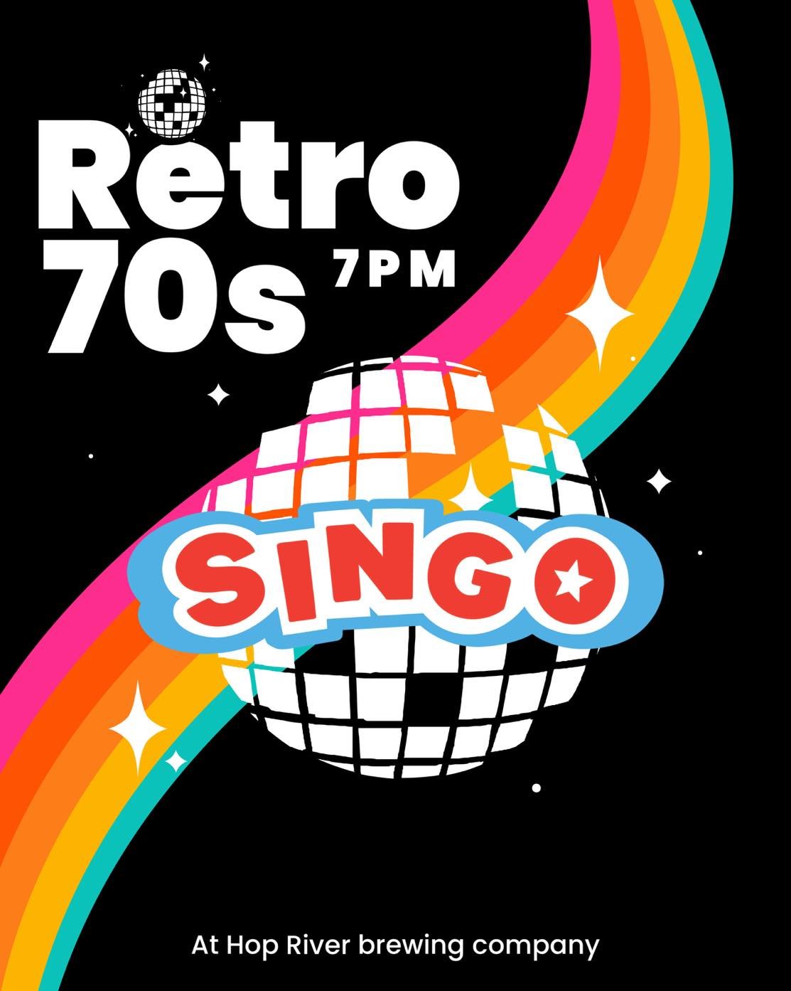 It&rsquo;s everyone&rsquo;s favorite night of the week&hellip; THURSDAY NIGHT SINGO! This week&rsquo;s theme is Retro 70s🕺🪩. The game will start at 7pm. As always it&rsquo;s free to play, with prizes up for grabs. 

Taproom opens at 4pm. See you so