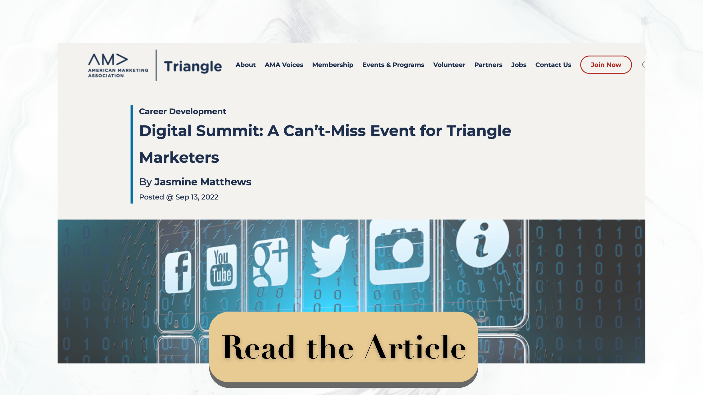 Featured on AMATriangle.org | Partnership blog promotion