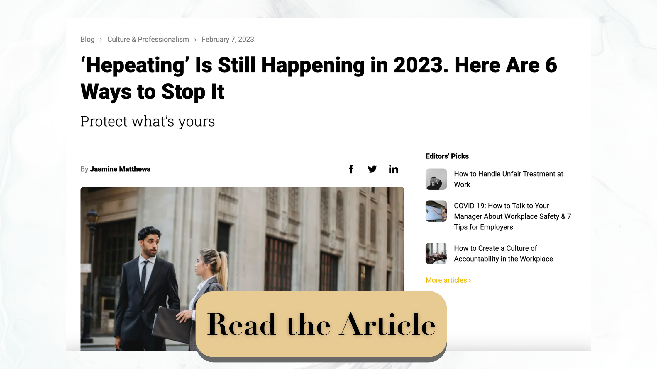 Featured on InHerSight.com