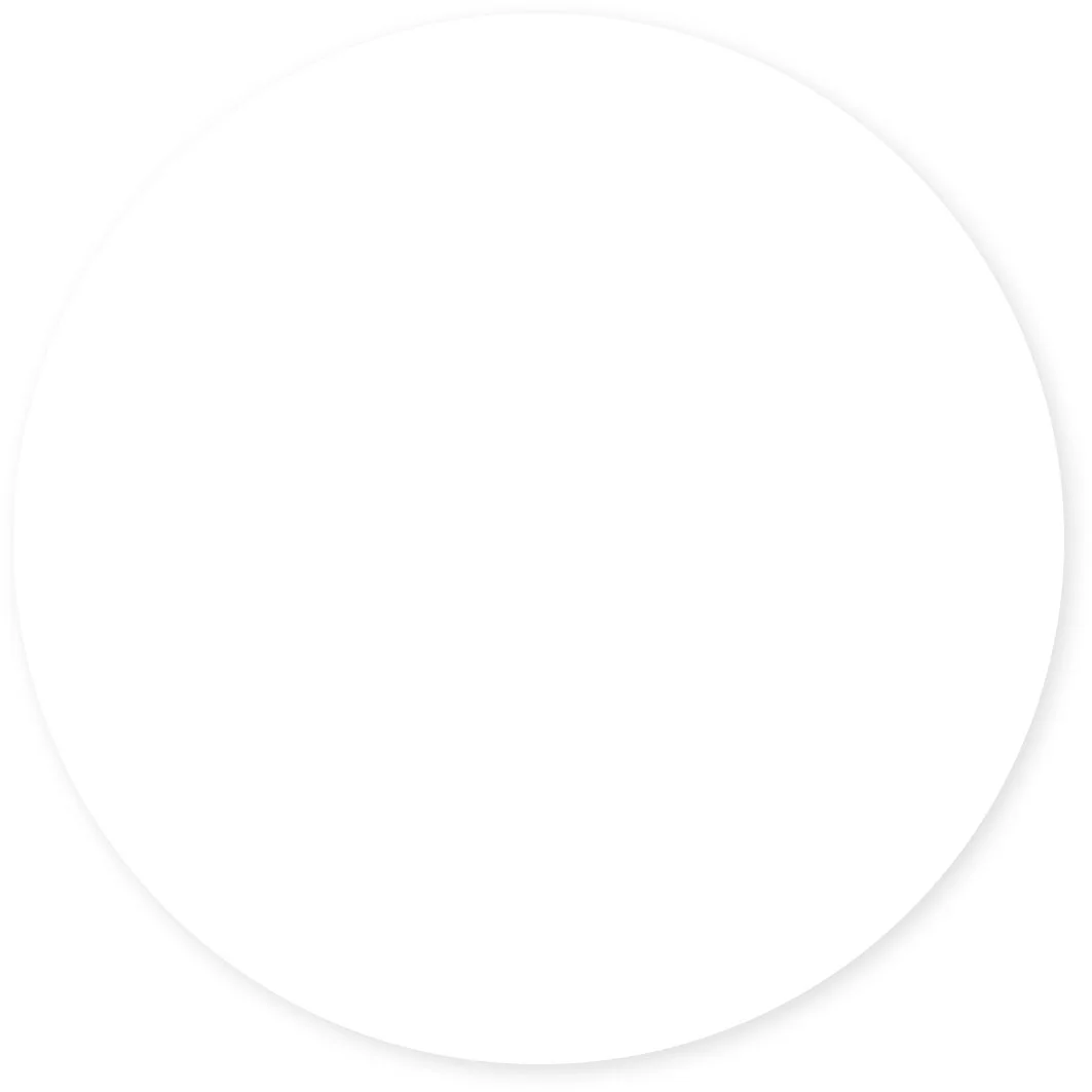 Plain white circle on a white background.