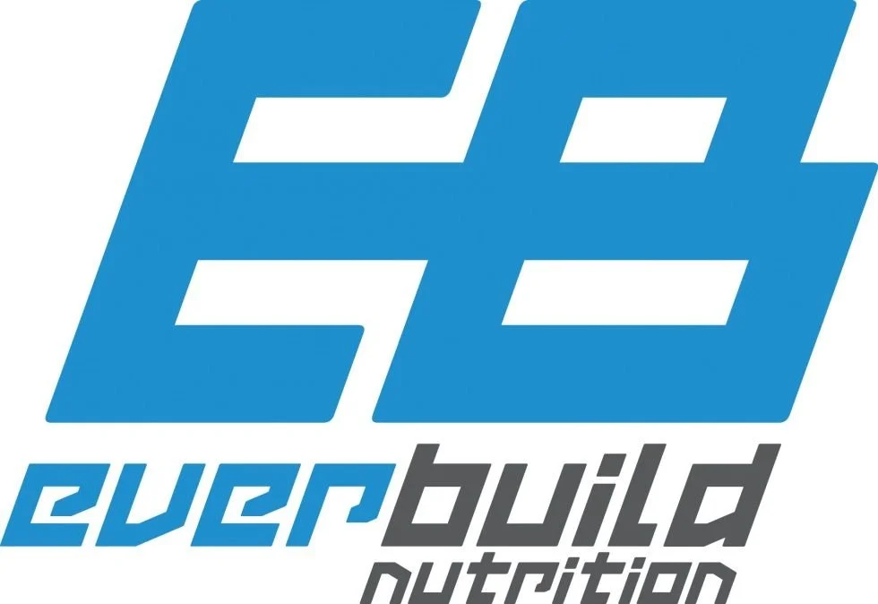 Everbuild Nutrition logo with stylized letters EB in blue.