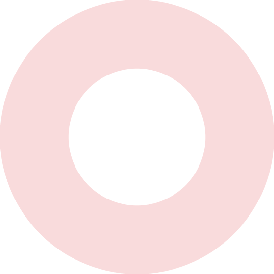 Red circle with a hollow center on a transparent background.