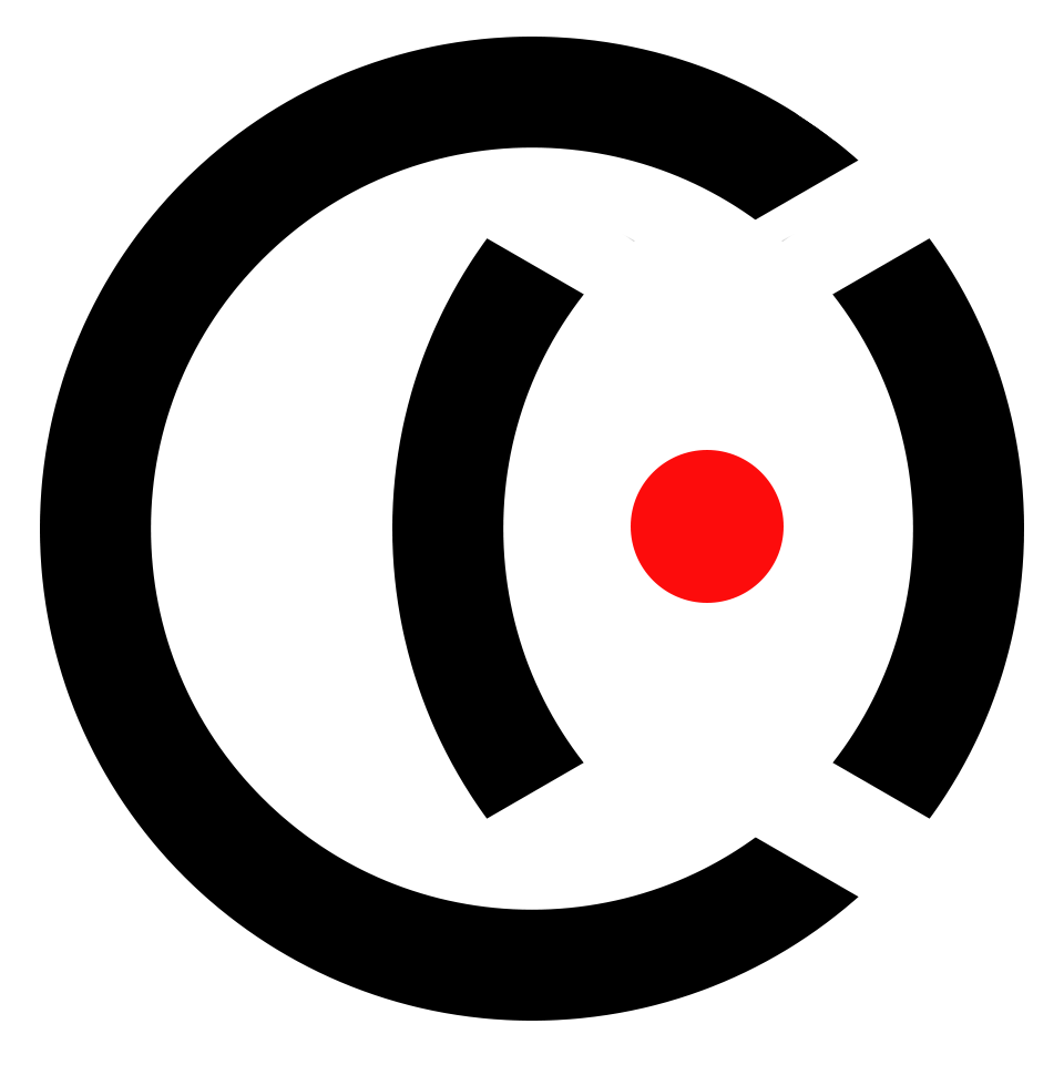 Stylized black cat with a red box-like shape on its belly.