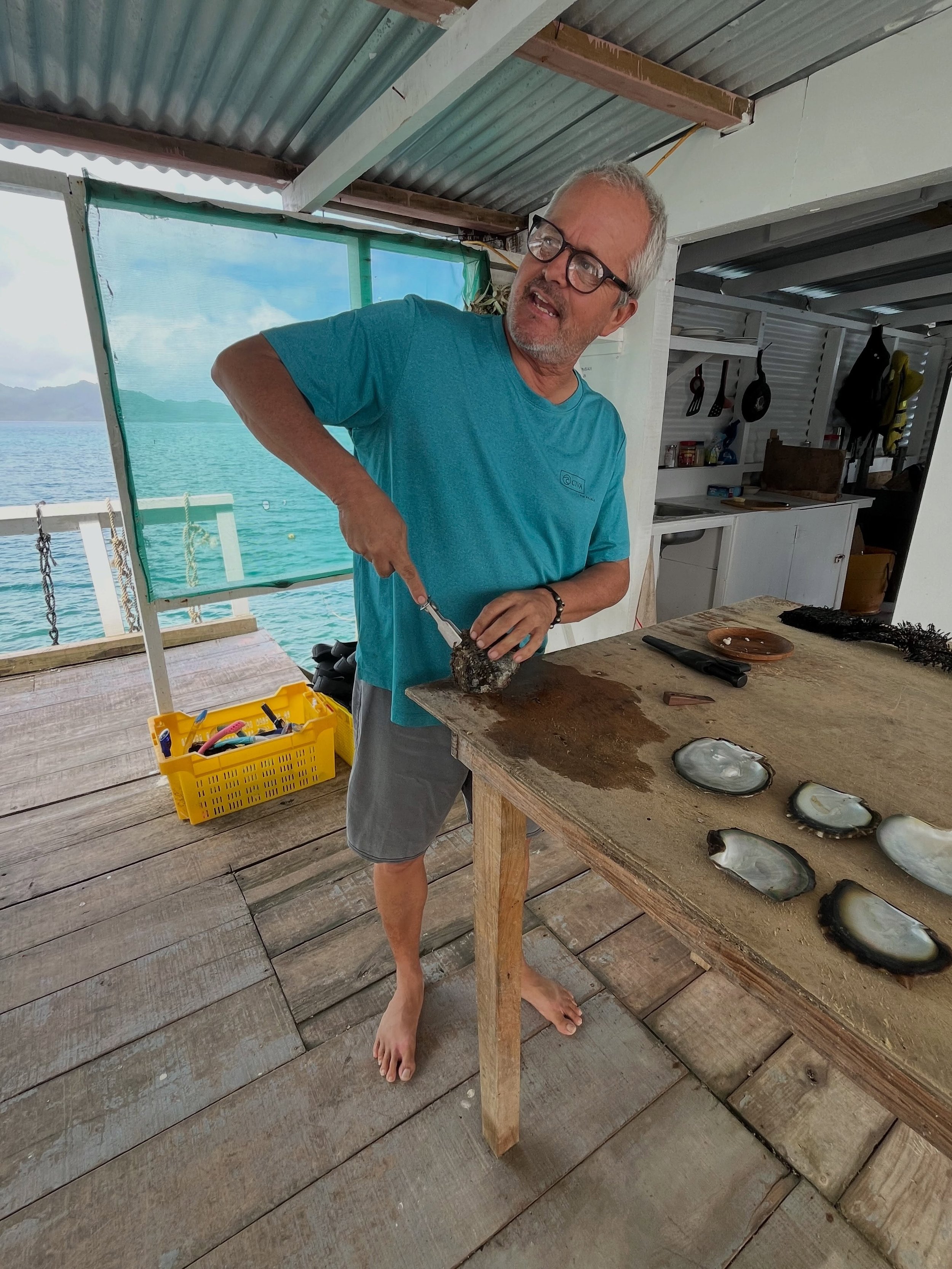 Civa Pearl Farms. It&rsquo;s been a dream of Mine to visit a pearl farm. This was a wonderful experience! The owner gave us a lovely presentation, pineapple, a visit out to his reef shack where they farm right on the reef and even a guided snorkel to