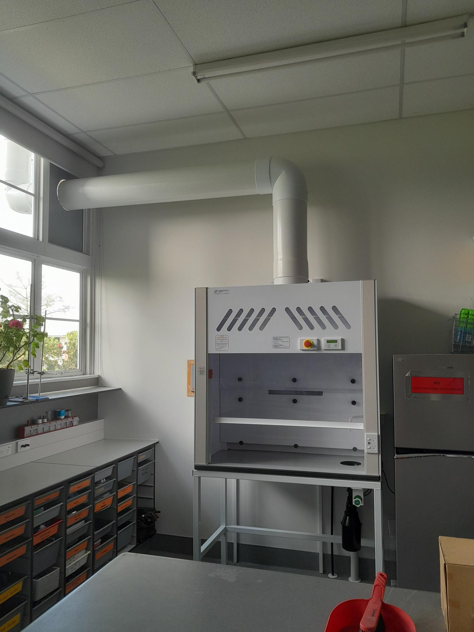 Laboratory fume cupboard extraction system installed by Breeze Northland