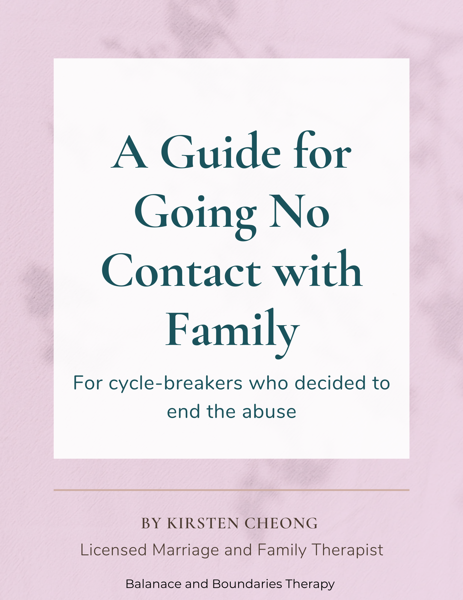 Free guide about going no contact with family