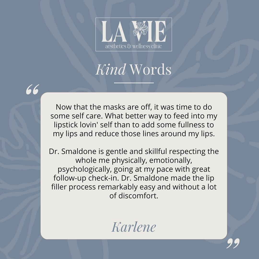 &ldquo;Dr. Smaldone made the lip filler process remarkably easy and without a lot of discomfort.&rdquo;

Join Karlene and other clients who feel like the best version of themselves after booking an appointment with La Vie.

#LAVIE #MyrtleBeach #LAVIE