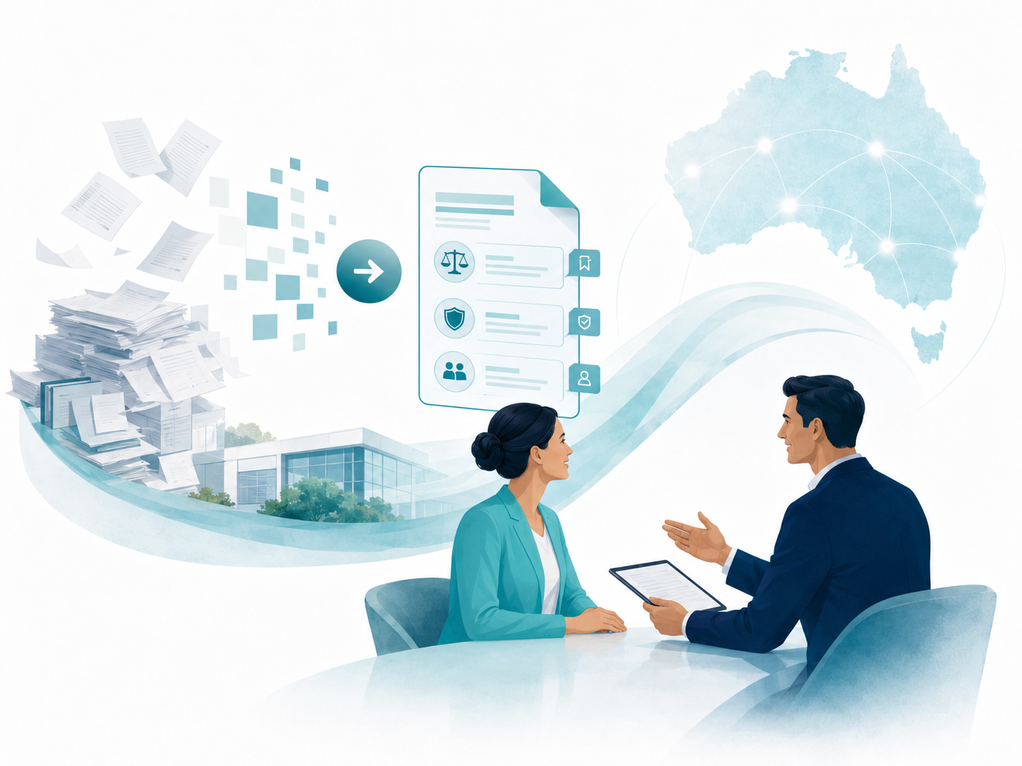Illustration of an Australian critical infrastructure organisation turning complex procurement and contract negotiations into a clearer, more aligned contracting system.