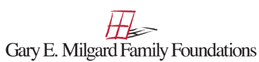 Logo of the Gary E. Milgard Family Foundations with a stylized red window and black shadow.