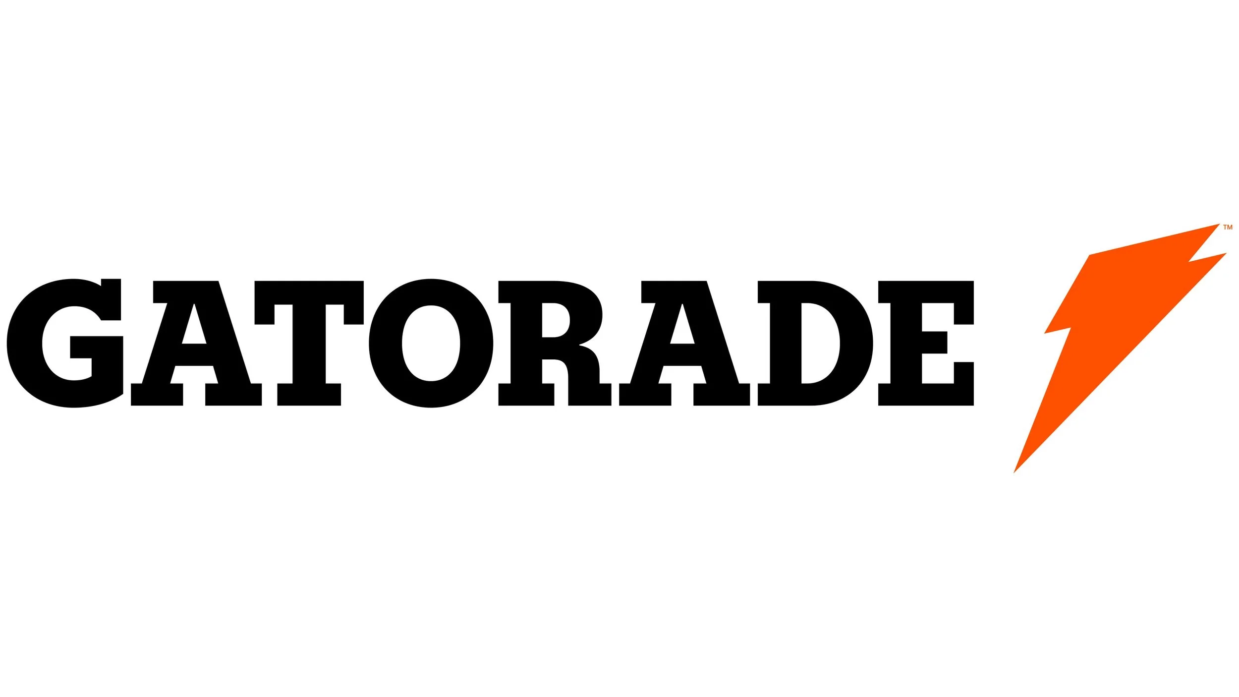 Gatorade logo with bold black text 'GATORADE' and an orange lightning bolt symbol.