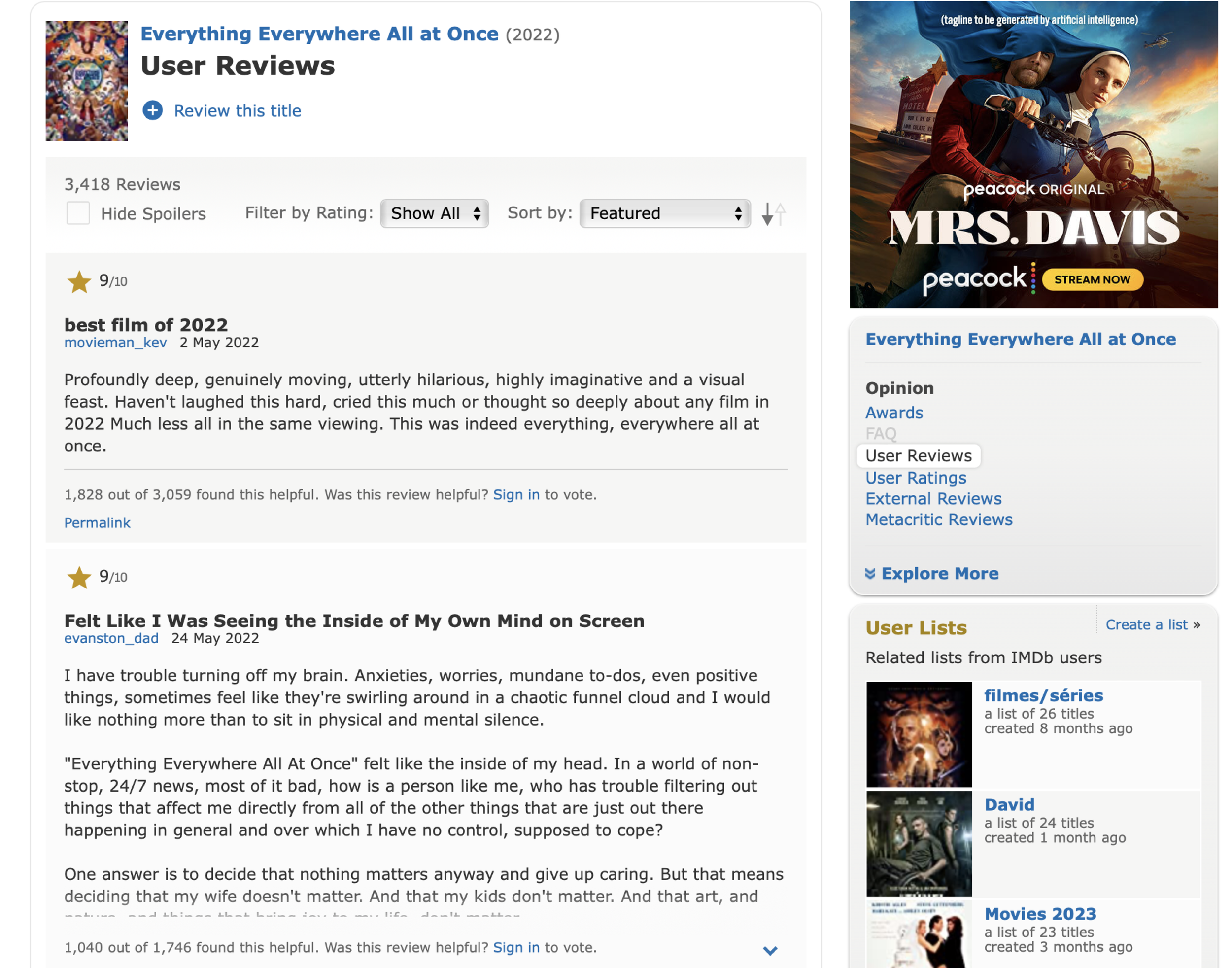 IMDb Charts Page Redesign