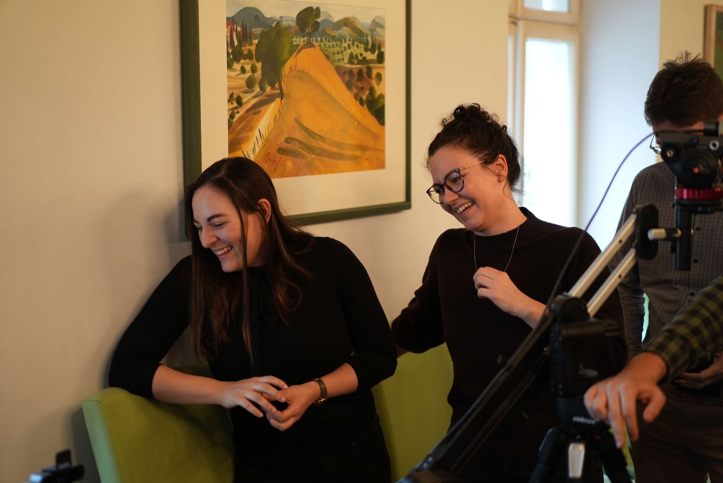 Nina and Laura laughing 