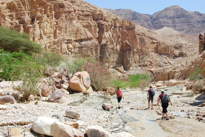 Trekking and climbing in the gorges of the Jordan River Valley