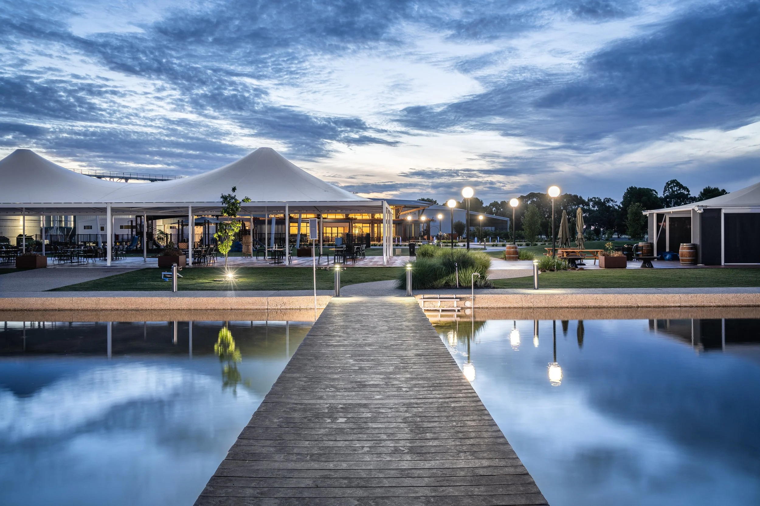 Whitton Malt House-Sunset over lake and jetty 2022.jpg