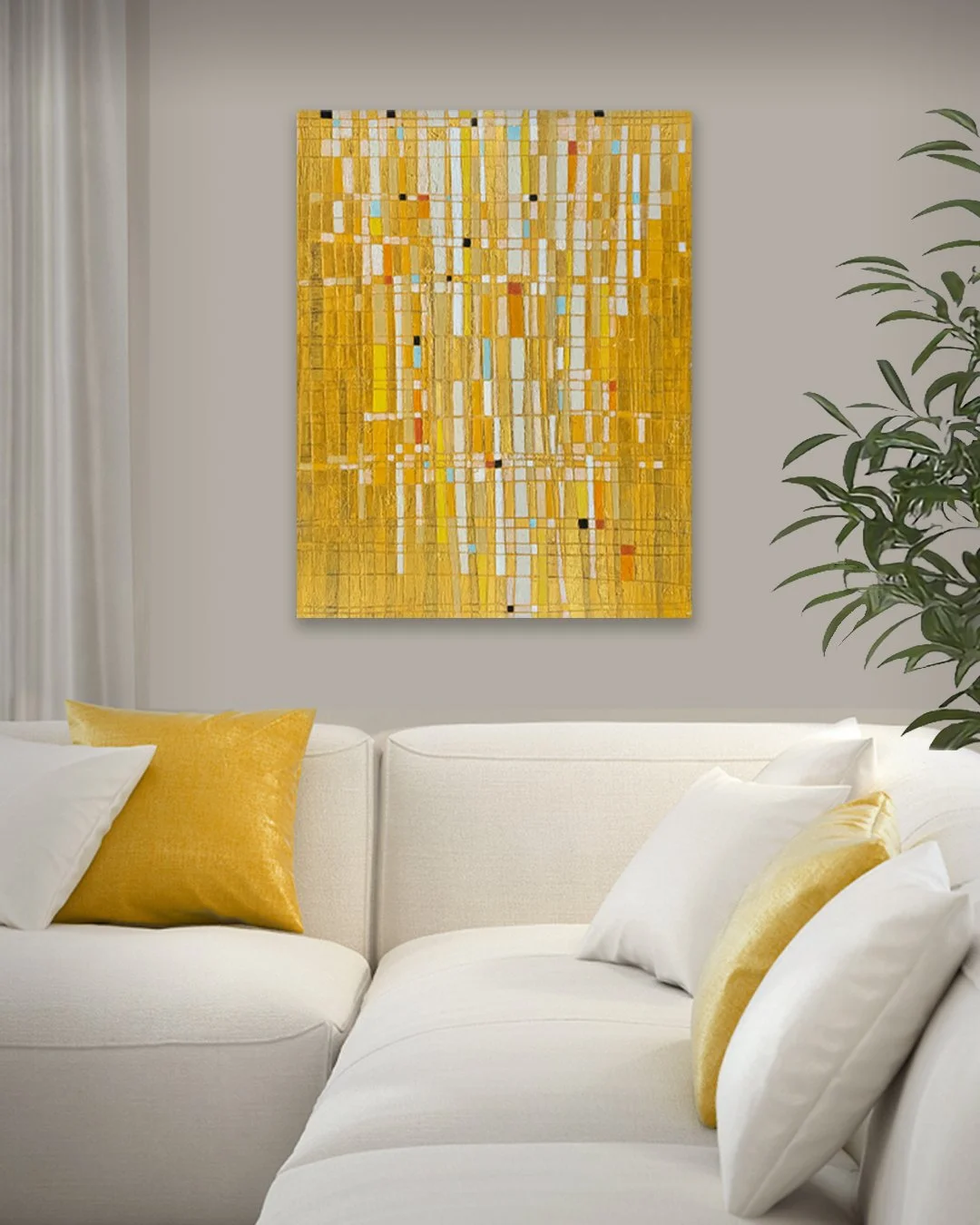 a lovely bright orange piece with a compelling composition.