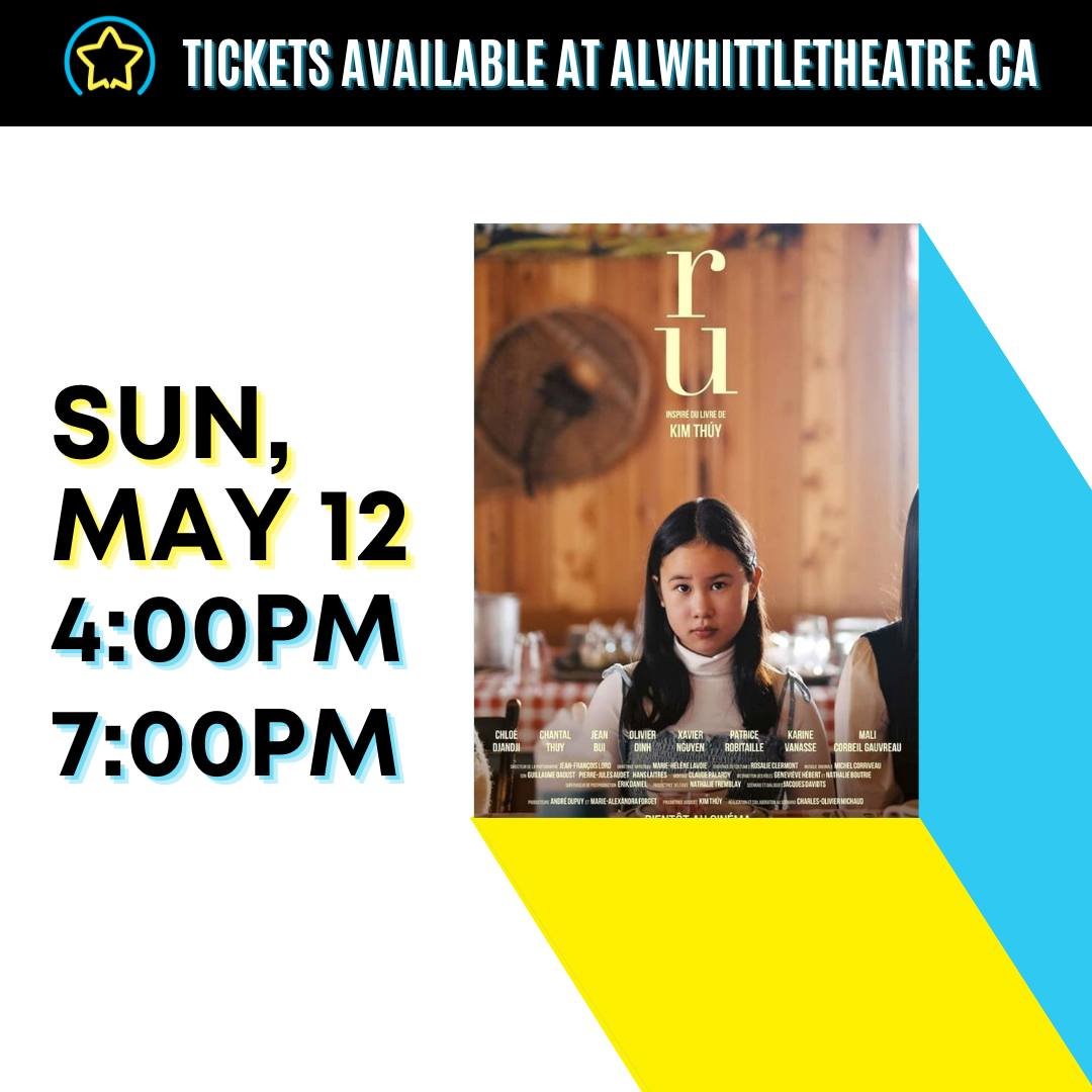 📽️ Ru📽️

Based on the 2015 Canada Reads and Governor General's Award-winning novel by Kim Th&uacute;y, Ru is the story of the arduous journey of a wealthy family fleeing from Vietnam, before landing in Quebec.

⭐ Drama ⭐

🎟️$13.00; Link in bio!
📅