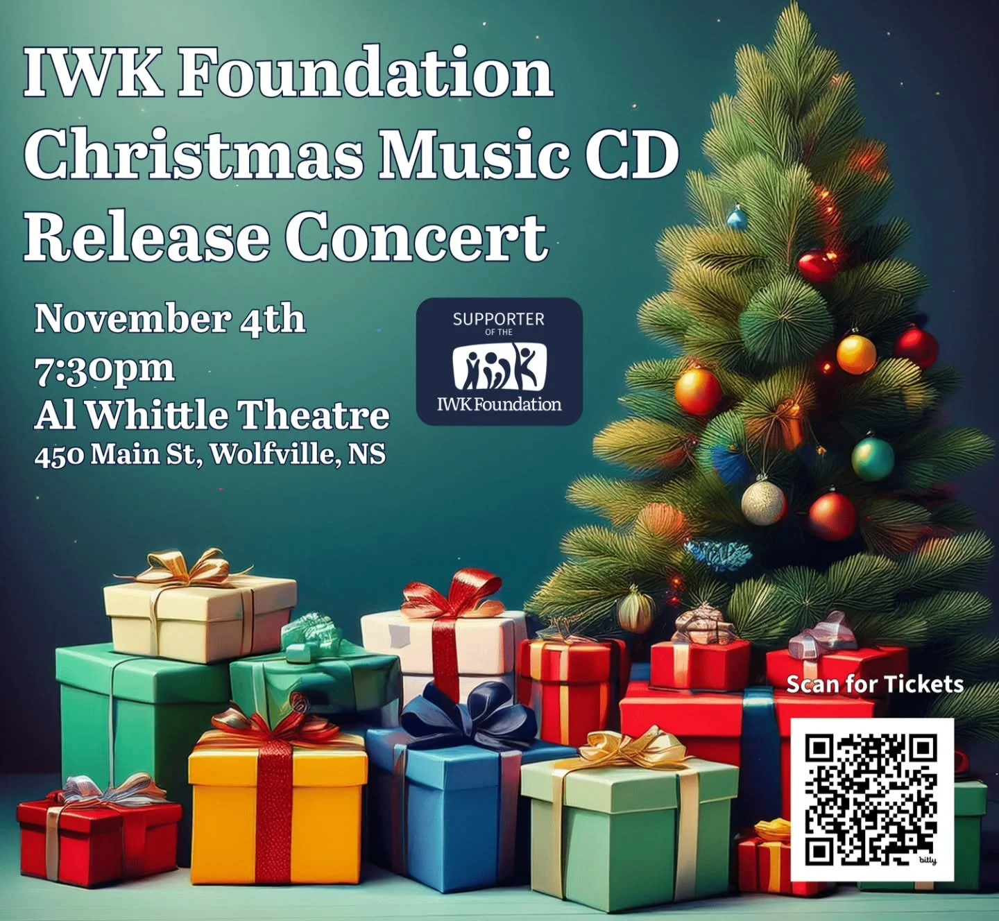 Get ready to celebrate the holiday season with live performances of your favorite Christmas tunes and some new originals from our artists. 
All proceeds from this event will go towards supporting the IWK Foundation's important work.
Don't miss out