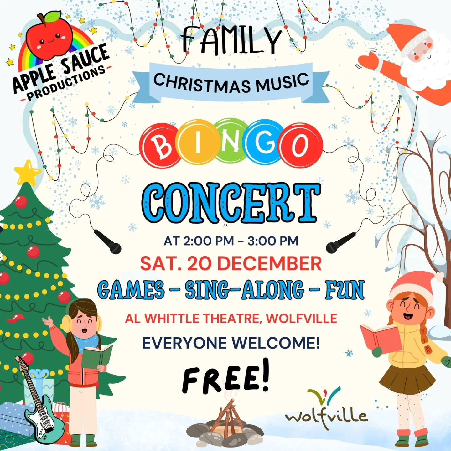 Join The Sparkles (Aurora Scott and Peter Davison) and their eccentric game show host, Silly Billy Barker, for a festive afternoon of live family music bingo! Sing along to classic holiday favorites, play for prizes, and enjoy a cheerful celebration 