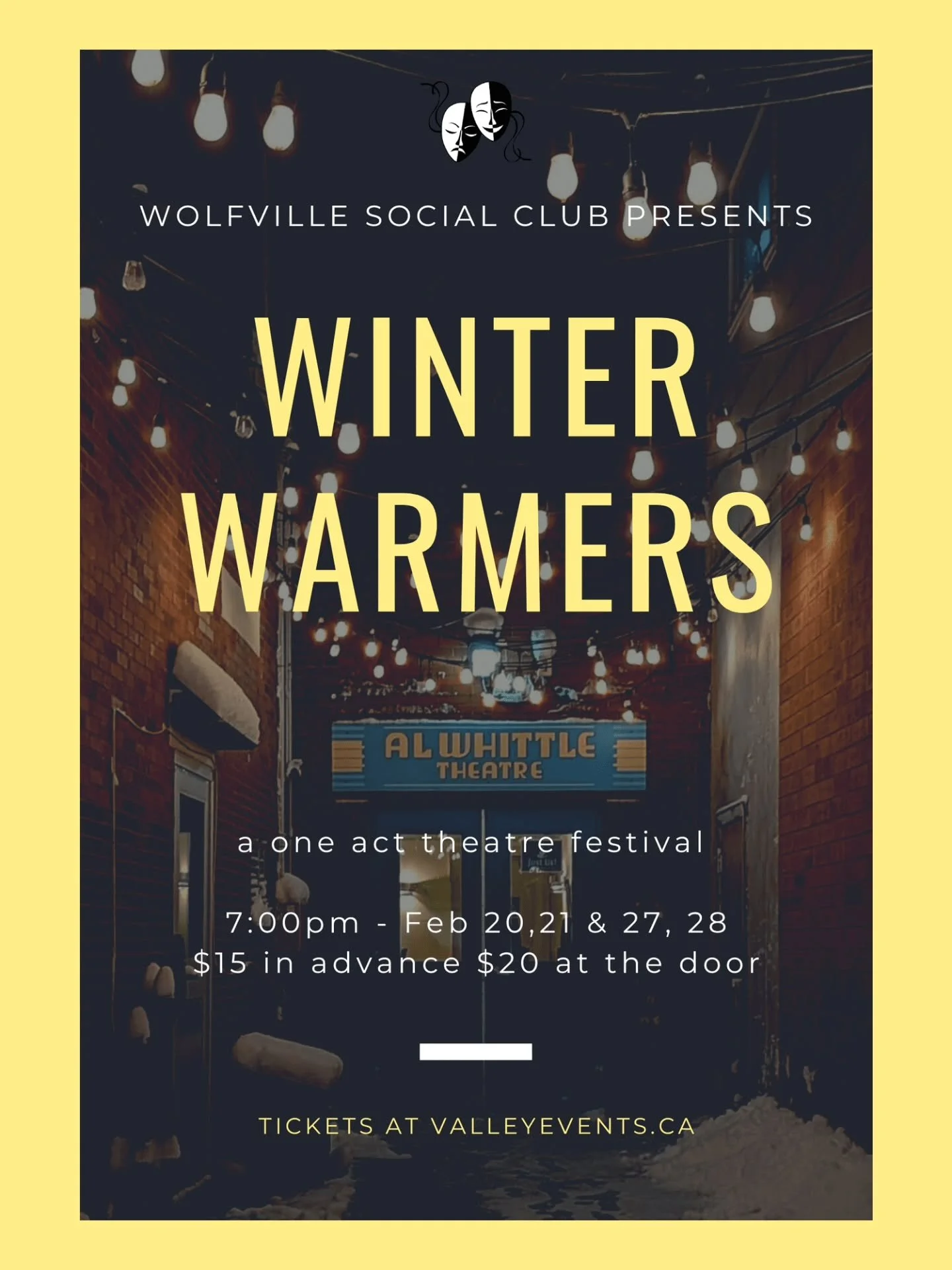 Join the Wolfville Social Club for this very hygge celebration of the warmth of community. 

This one-act festival continues the company&rsquo;s commitment to intimate, community-centred theatre that brings people in from the cold and sends them home