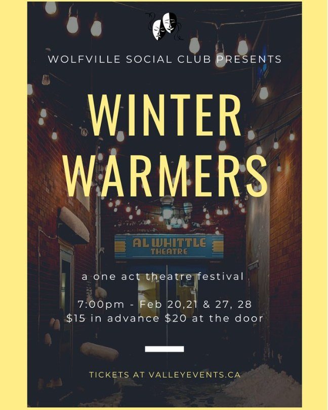 A very hygge celebration! 

Presented by Wolfville Social Club. This one-act festival continues the company&rsquo;s commitment to intimate, community-centred theatre that brings people in from the cold and sends them home warmer than when they arrive