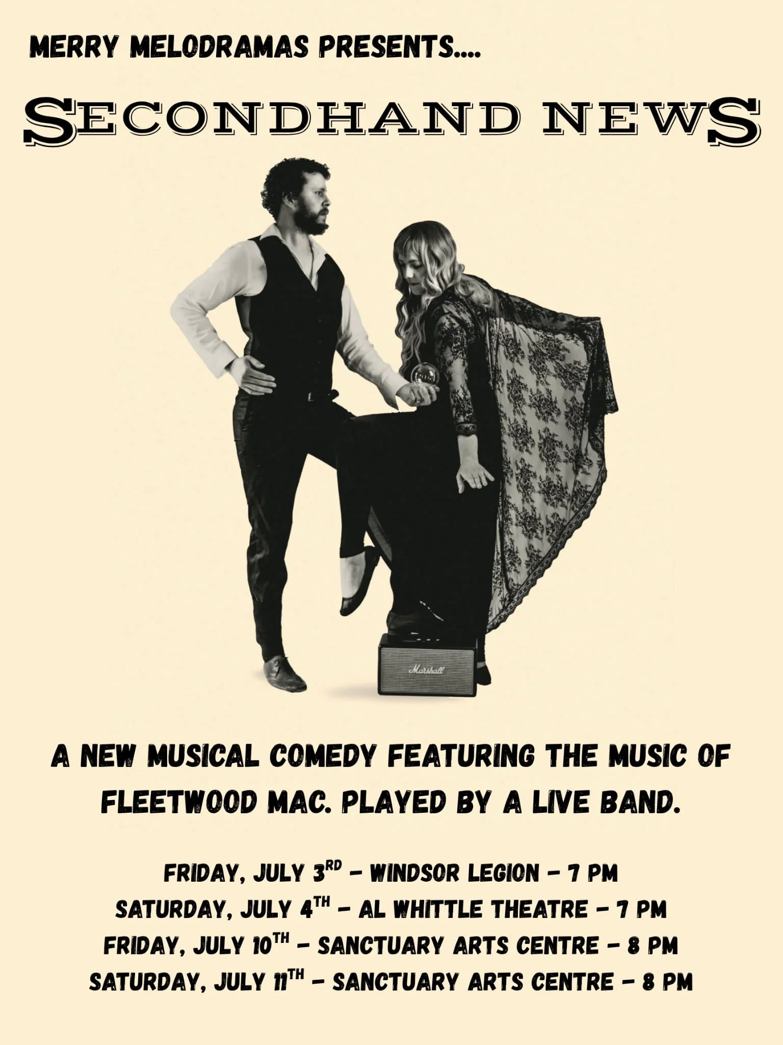 Secondhand News--Featuring the music of Fleetwood Mac:   Presented by Merry Melodramas —7pm 