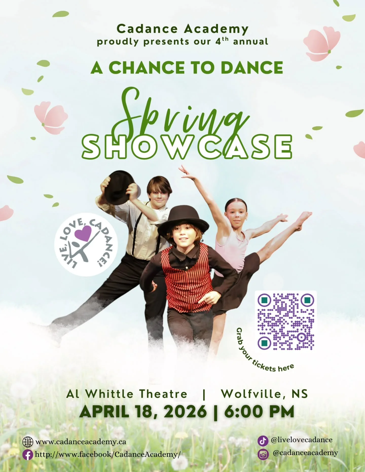 Cadence Academy is excited to celebrate the arts with a Spring Showcase in honour of International Dance Week and World Art Day.

Students will take centre stage, expressing their individuality through self-choreographed pieces or collaborations with