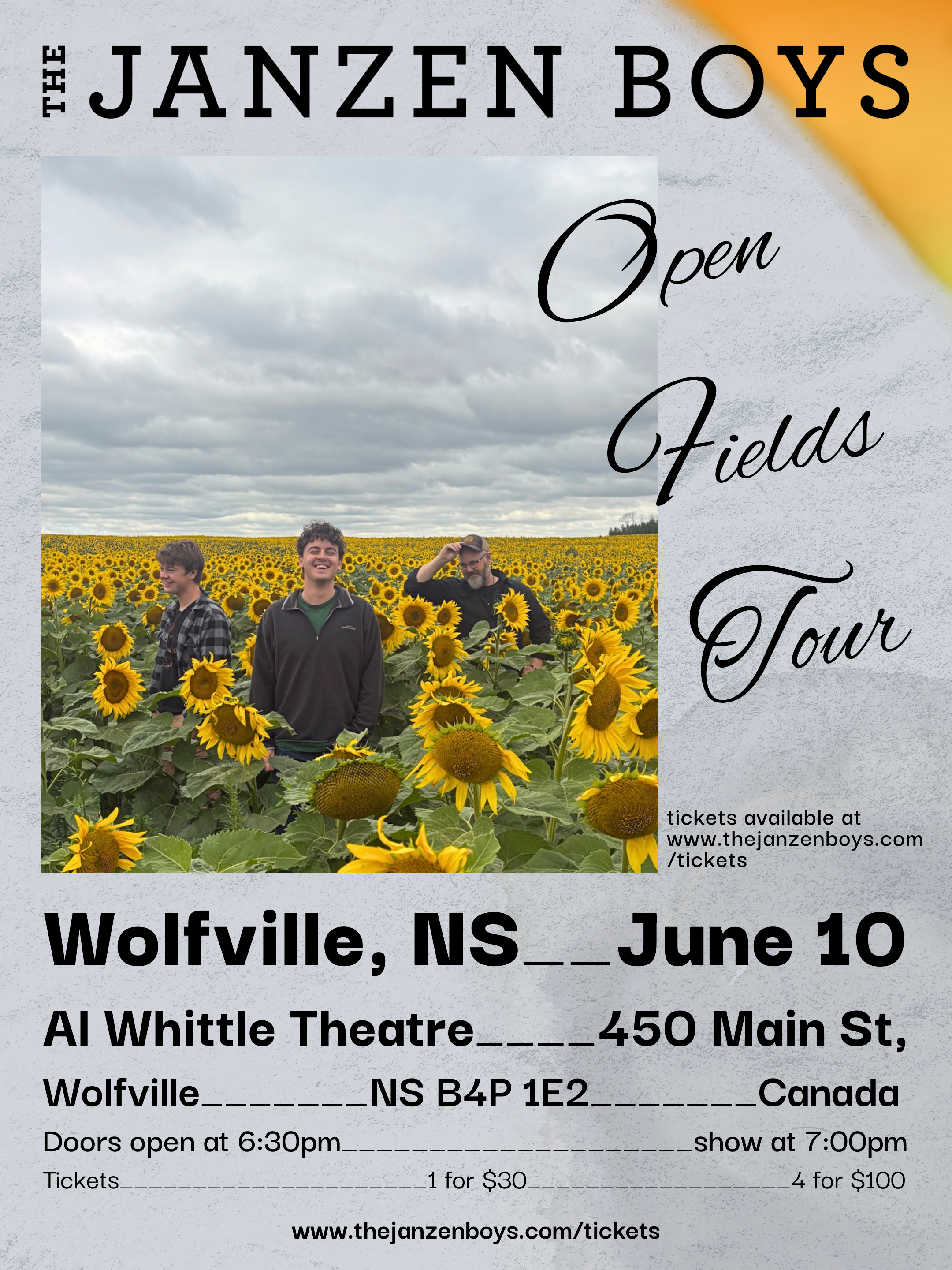 The Janzen Boys-Open Seas Tour— 7:00pm