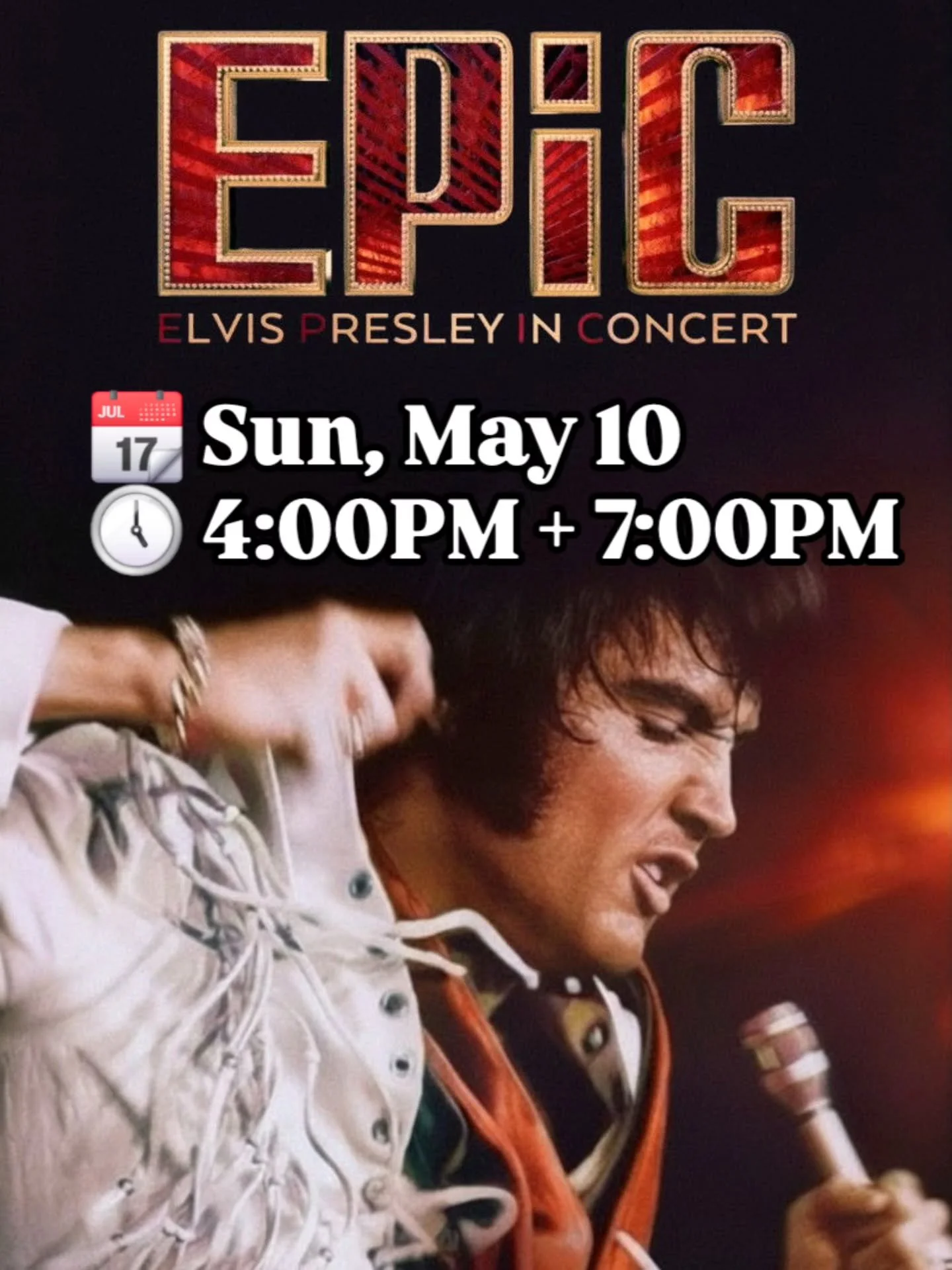 Your chance to see Elvis in concert! Or the closest you'll get at least. 

Long-lost footage from Elvis Presely's legendary Las Vegas residency in the 1970s woven together with rare 16mm footage from Elvis on Tour, and 8mm from the Graceland archive,