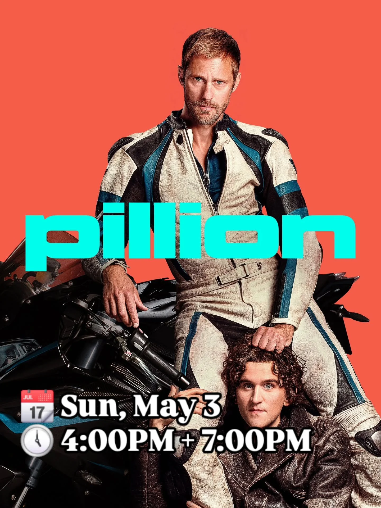 Colin, a timid gay man, is swept off his feet when Ray, an enigmatic and impossibly handsome biker, takes him on as his submissive in a crazy and erotic BDSM-focused relationship.

📽 Pillion 
📆 Sun, May 3
🕔 4:00PM + 7:00PM
🎟 www.alwhittletheatre.