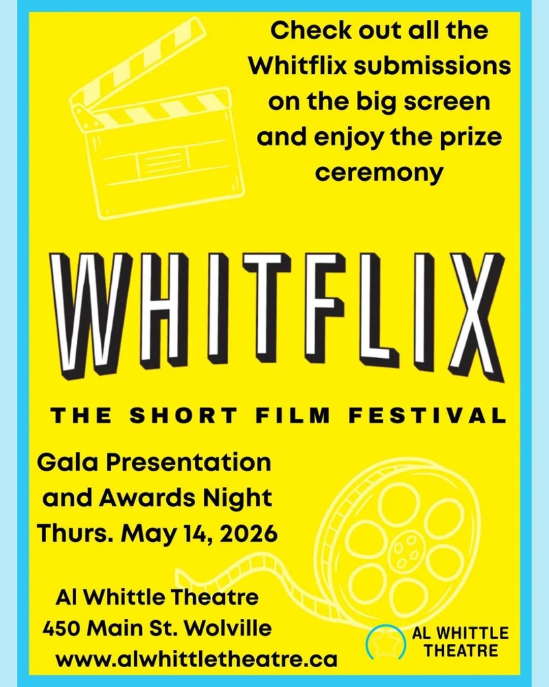 Join us to celebrate the finalists of the 2026 WhitFlix short film competition!
Finalist films will be shown on the big screen and winners will be awarded prizes. An evening to showcase up-and-coming local filmmakers you won't want to miss.