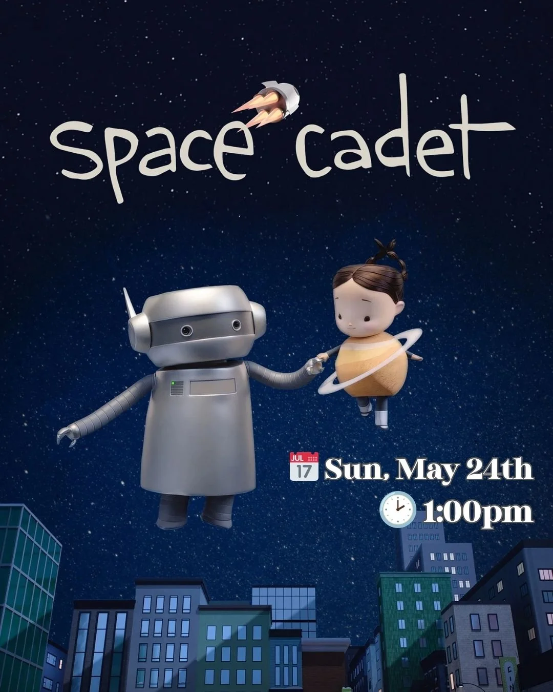 T-minus one week until Space Cadet lands on our big screen!

The tale of a young astronaut and her guardian robot being pulled in different directions. When Celeste embarks on her first solo mission into the cosmos, Robot is left alone on Earth to re