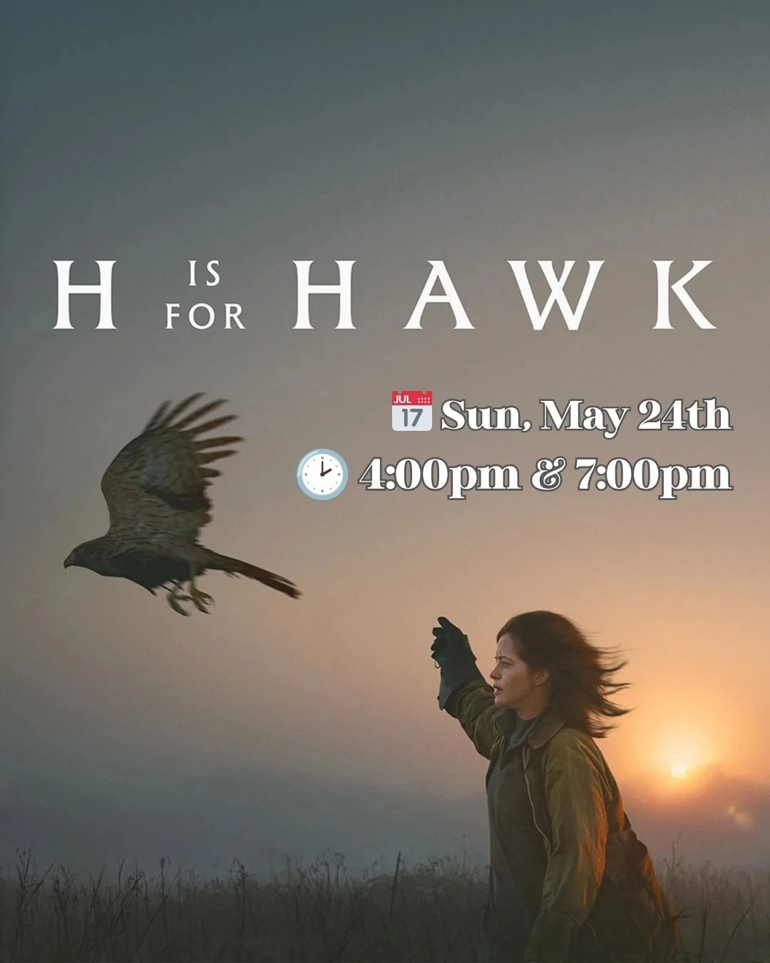 After losing her beloved father, Helen finds herself saved by an unlikely friendship with a stubborn hawk named Mabel. Through the bond, Helen rediscovers the beauty of being alive.

Runtime: 2h 🌟
Rating: PG ✨