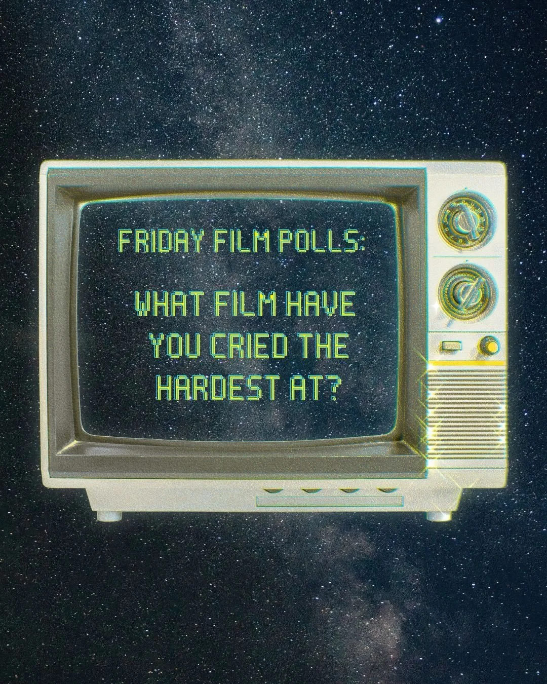 Time for another Friday Film Poll! 📽️

Cast your vote in the comments&hellip; what film have you cried the hardest at? 

Whether they&rsquo;re happy tears or sad tears, sometimes we all need the catharsis that comes from an emotional rollercoaster o