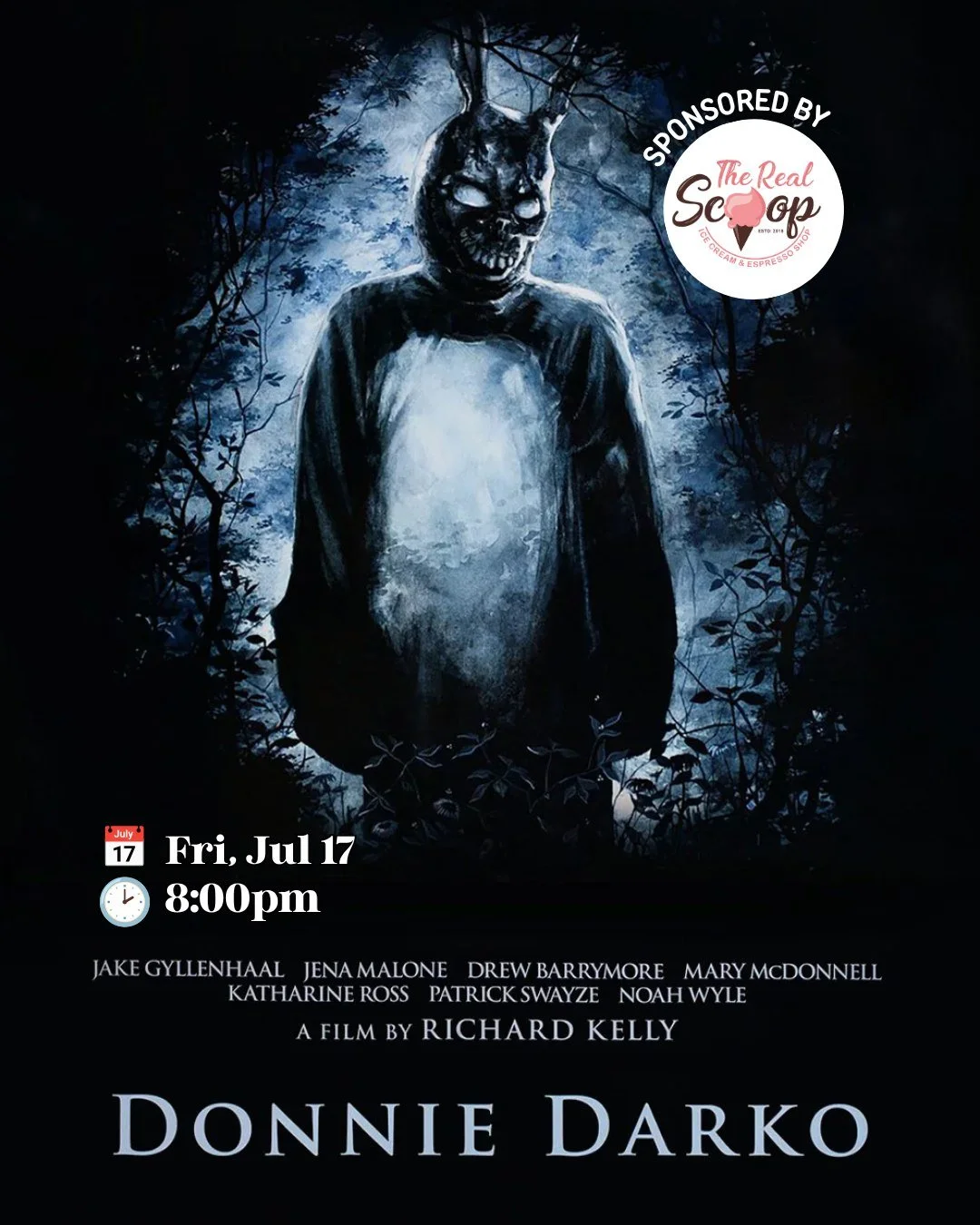 Presented as part of our 'Strange Visitors' summer series 🌟🛸

After narrowly escaping a bizarre accident, a troubled teenager is plagued by visions of a large bunny rabbit that manipulates him to commit a series of crimes.

🌟 Fantasy 🌟 Drama 🌟 M