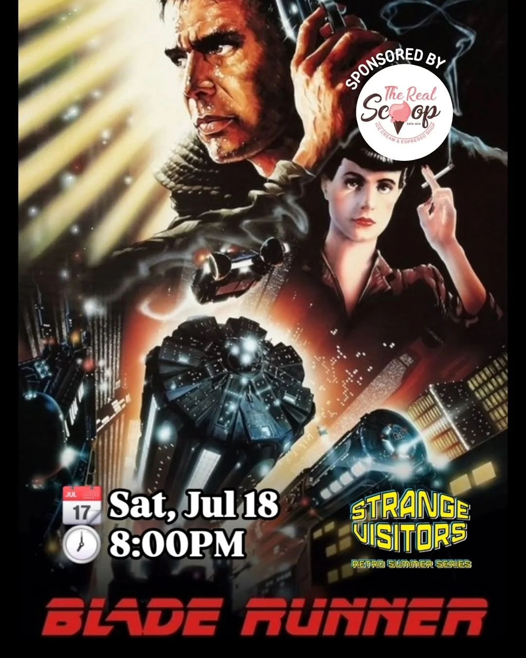 Presented as part of our Strange Visitors series 🌟🛸

In the smog-choked dystopian Los Angeles of 2019, blade runner Rick Deckard is called out of retirement to terminate a quartet of replicants who have escaped to Earth seeking their creator for a 