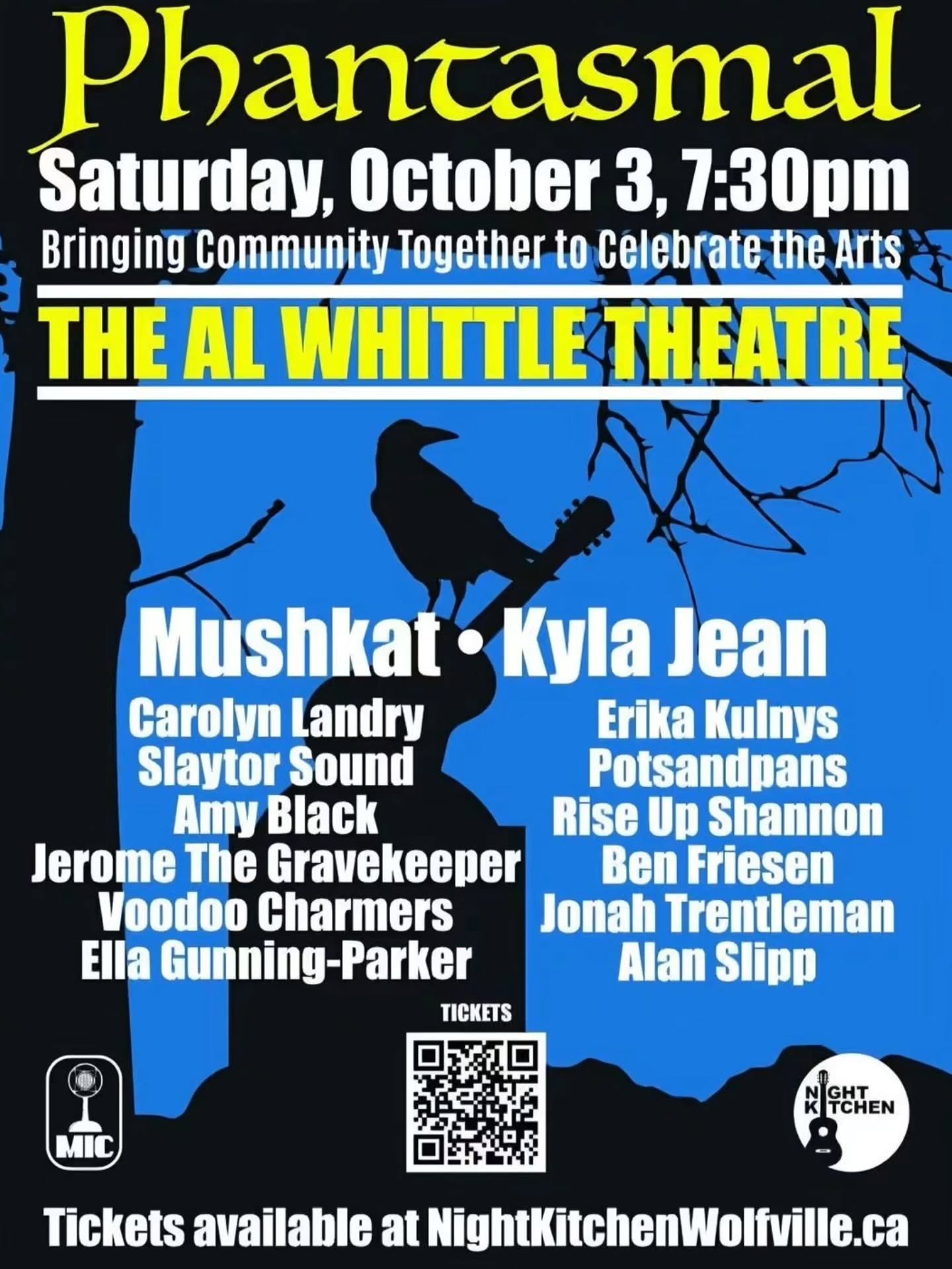 Night Kitchen Phantasmal kicks off spooky season! 

Whether you feel some goosebumps, or maybe a chill down your spine; come give a hand to the local talent Night Kitchen has lined up for this night!

🎶 Night Kitchen Phantasmal
📅 Sat, Oct 3
🕒 7:30