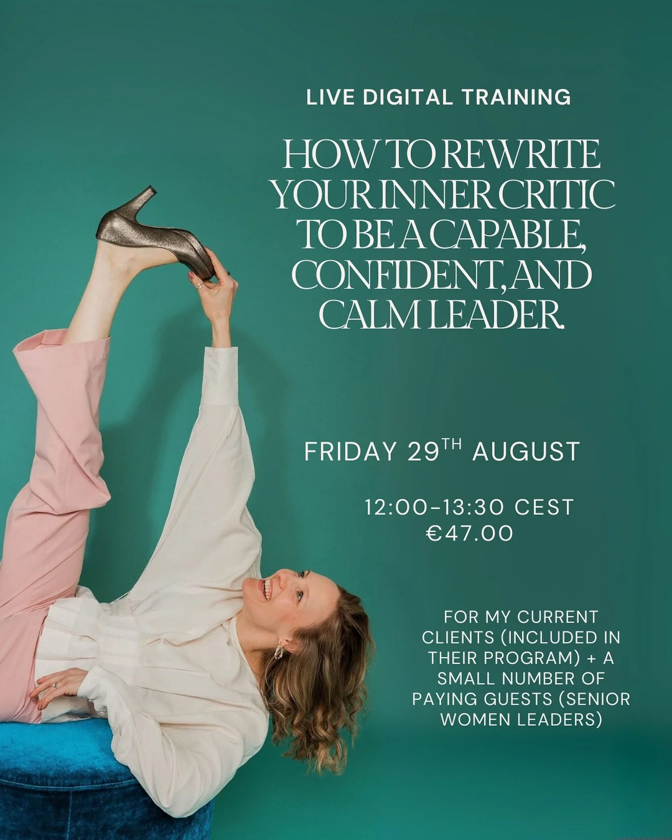 Do you ever notice how your harshest critic&hellip;is you?

If you&rsquo;re anything like many of the women I work with, you&rsquo;re brilliant at what you do - but you rarely give yourself credit for it.

Instead, your inner critic pipes up right wh