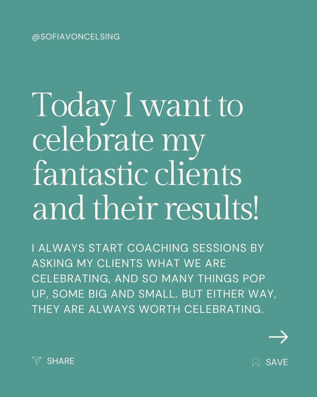 I start every coaching session by asking my clients what we&rsquo;re celebrating. 

Sometimes it&rsquo;s a massive career pivot or a salary bump, but more often, it&rsquo;s the seemingly smaller shifts that actually change the quality of their lives.