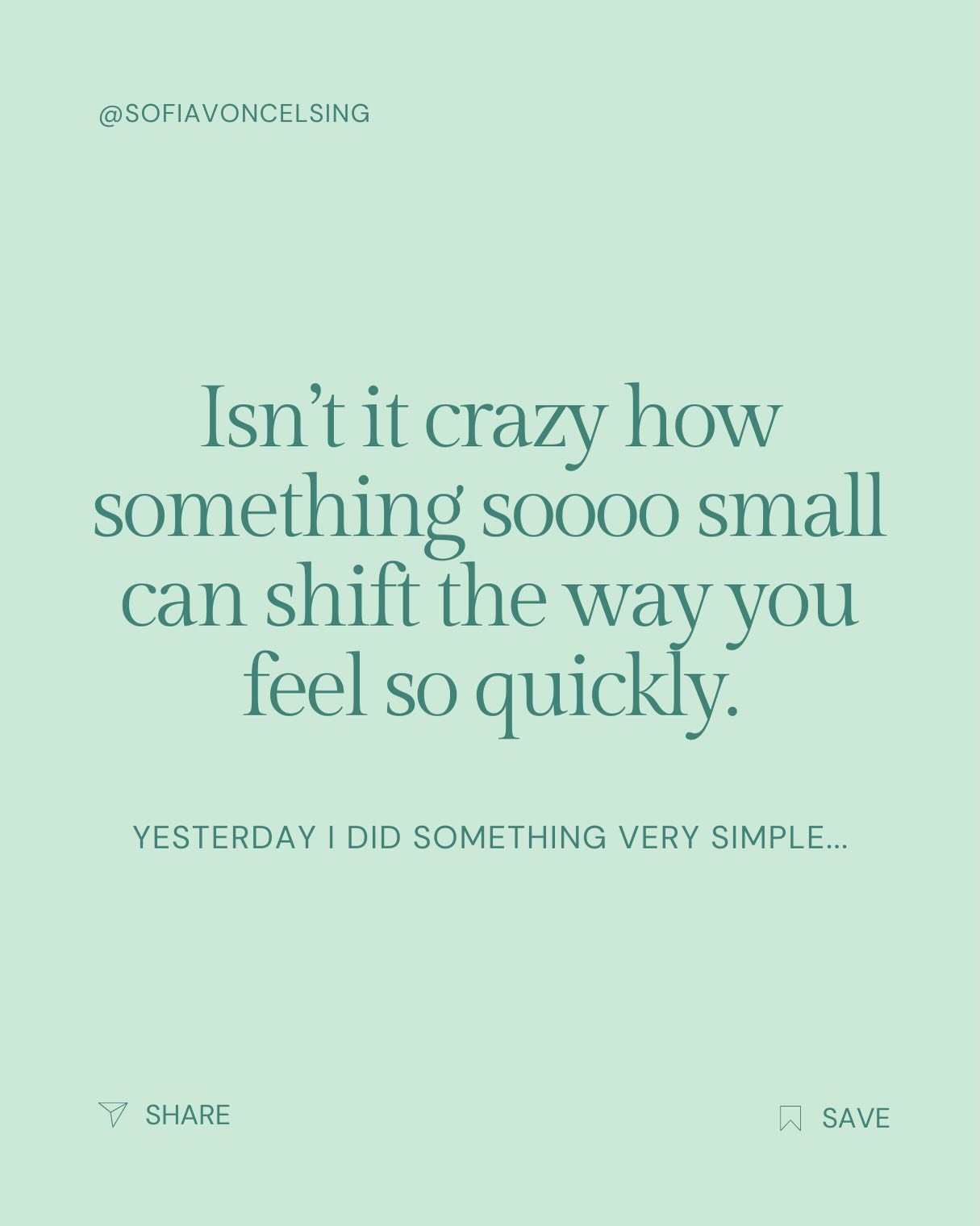 Some days, it&rsquo;s not the big breakthroughs that change things&hellip; it&rsquo;s just the tiny decisions you barely think about. 💭

Like completely turning your phone off instead of just muting it. Choosing to go ro bed early over one more scro