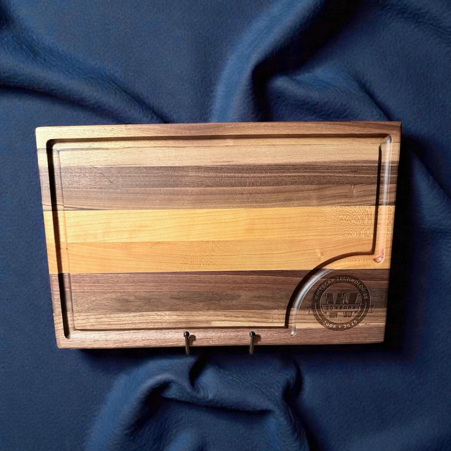 Was contacted by the owner of WiteCap Industries to create some cutting boards with his logo engraved. @jdcustomcreationsllc was my first call and BOOM!!!! The owner loved them so much he order 10 total! 

#cuttingboard #edgegrain #laserengraving #wo