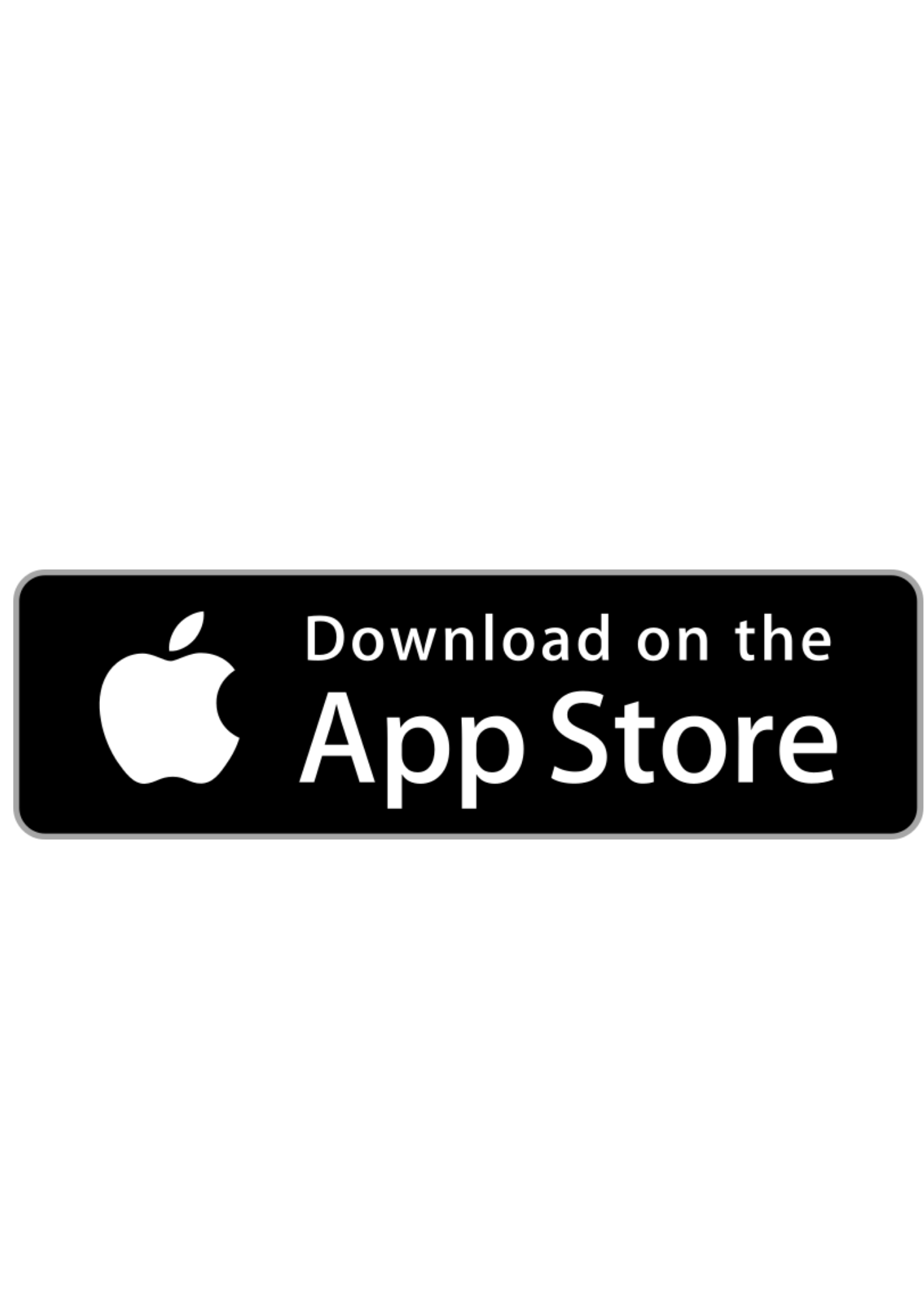 A black screen with a white Apple logo and a black rectangle with white text that reads 'Download on the App Store'.
