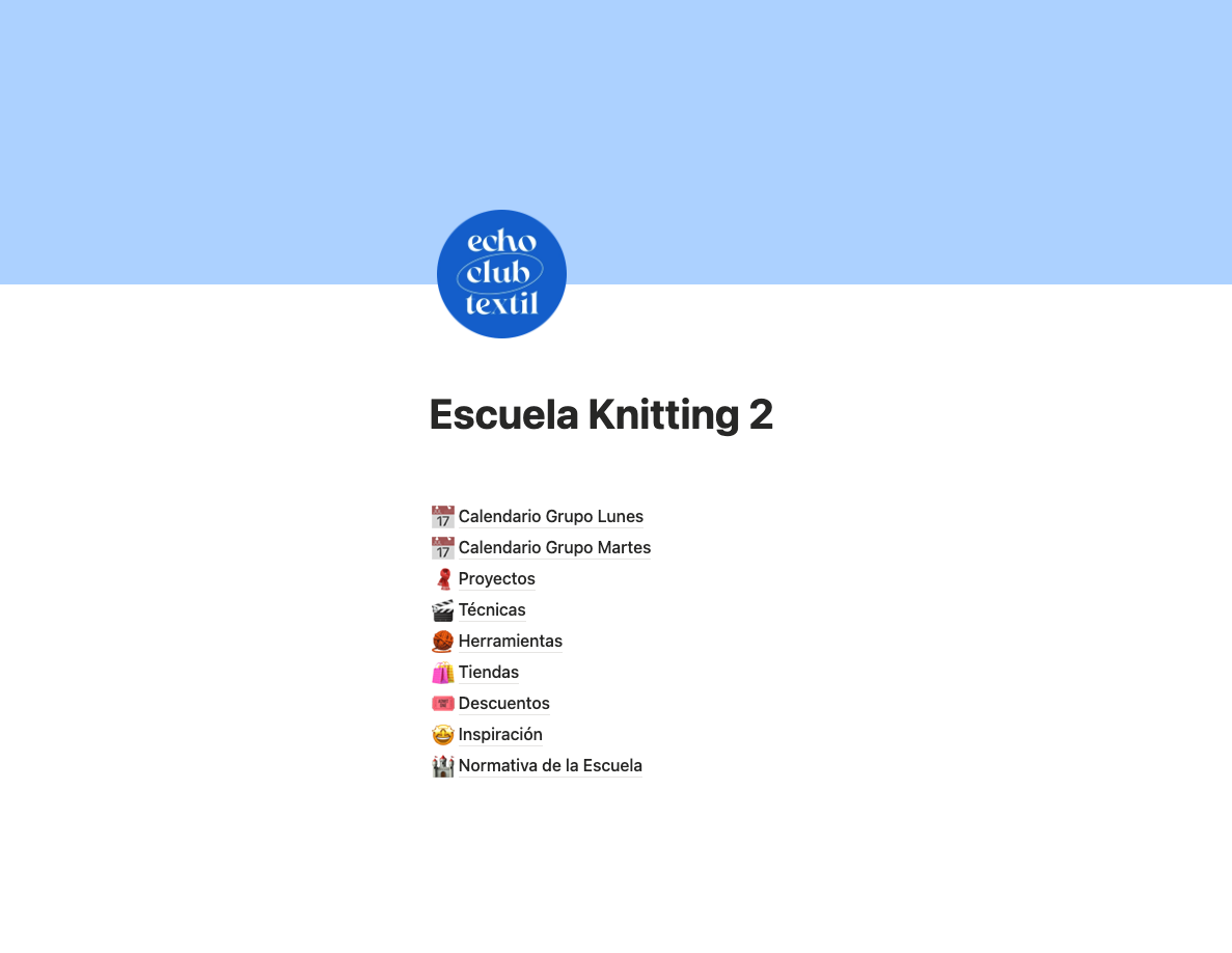 escuela intermedio knitting en barcelona notion